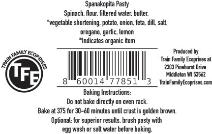 Frozen Pasty - Spanakopita (Vegetarian)