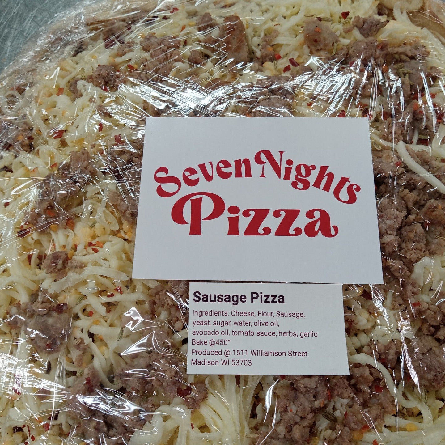 Pizza w/ Cox Hill Sausage - 14"